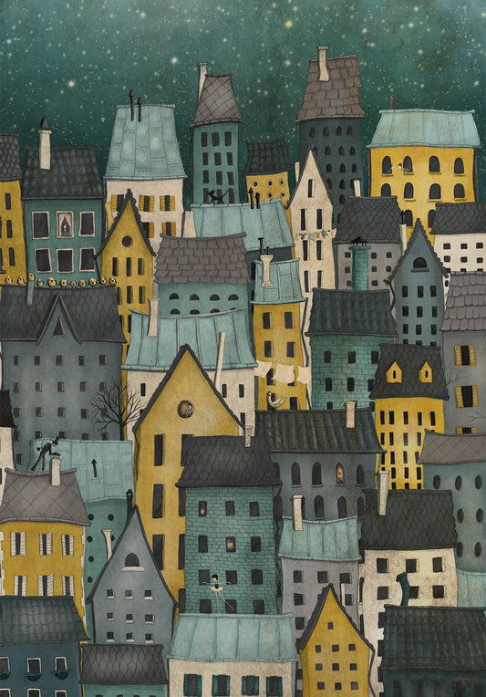 City by night - Art print