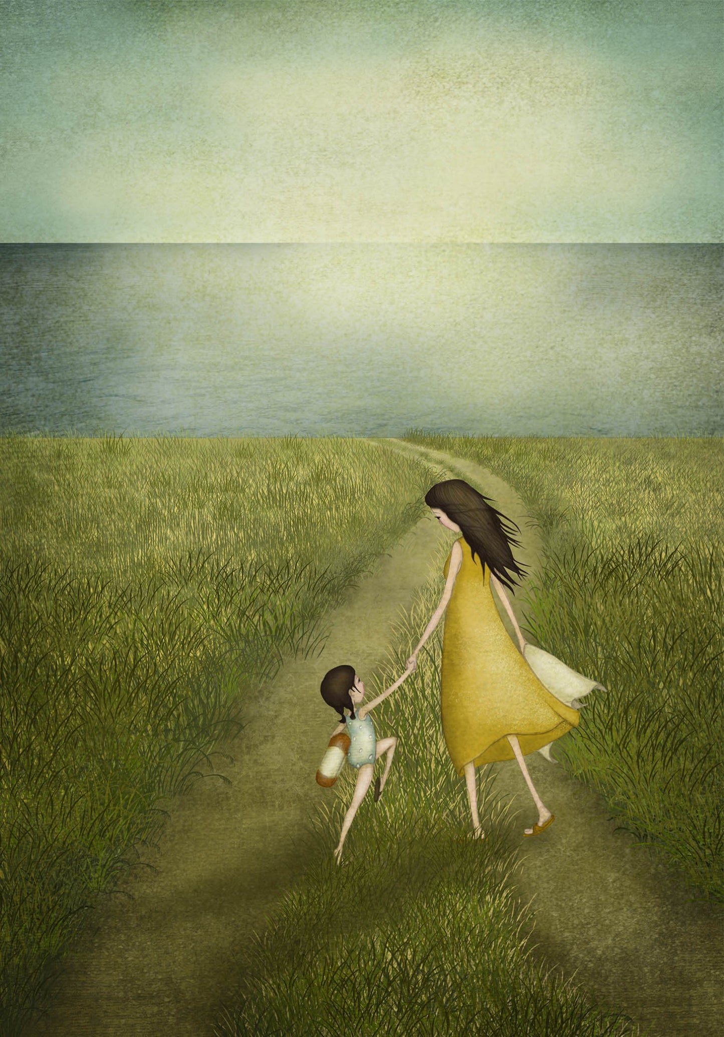 Evening swim - Art print