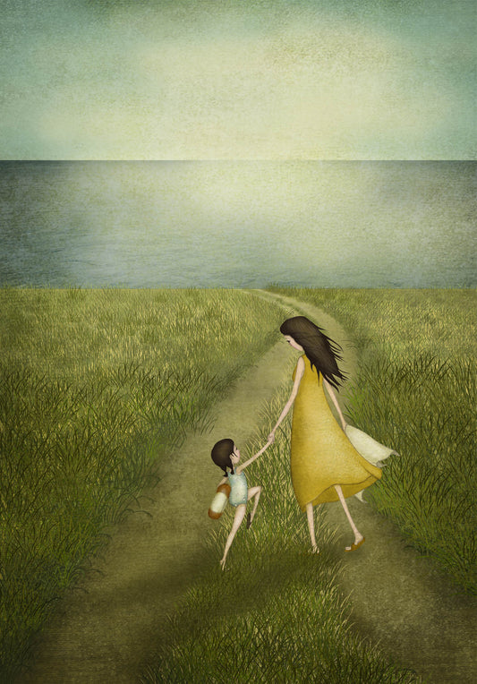 Evening swim - Art print