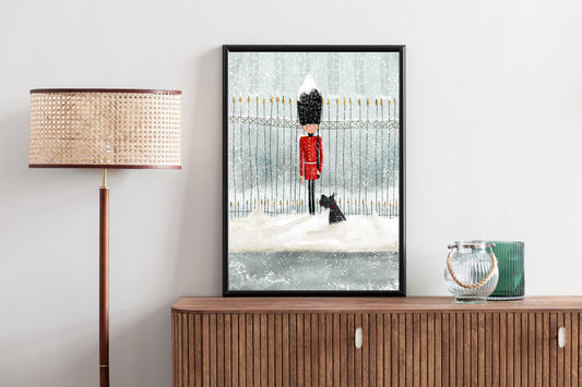 London in snow - Art print