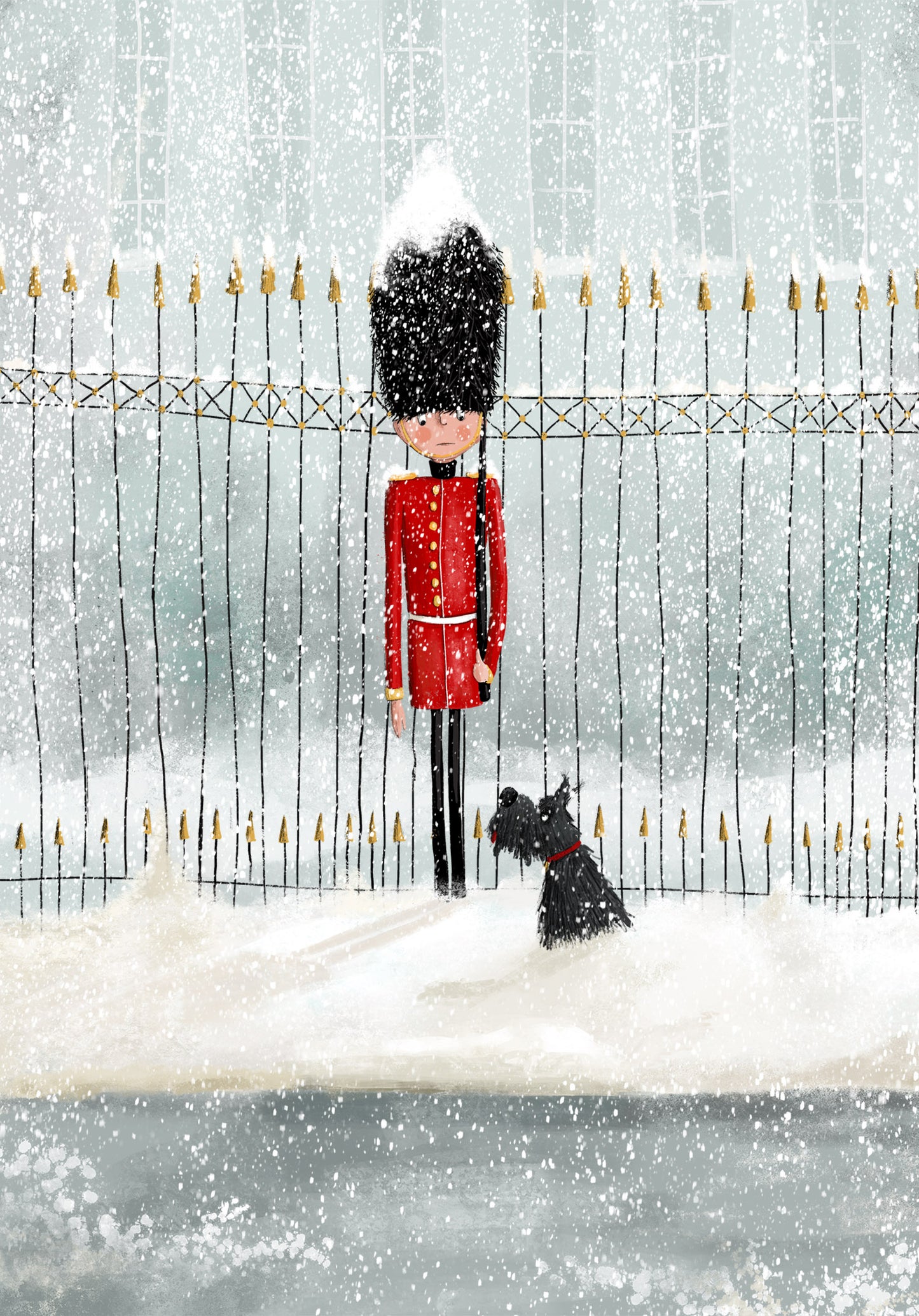 London in snow - Art print