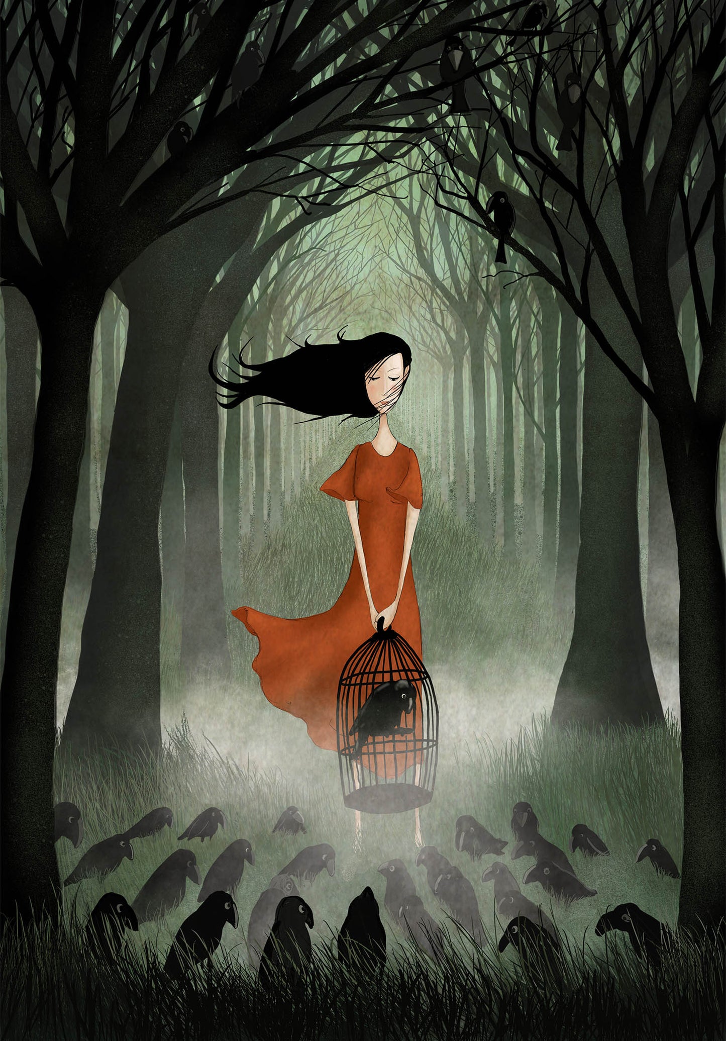 The raven girl - Art print