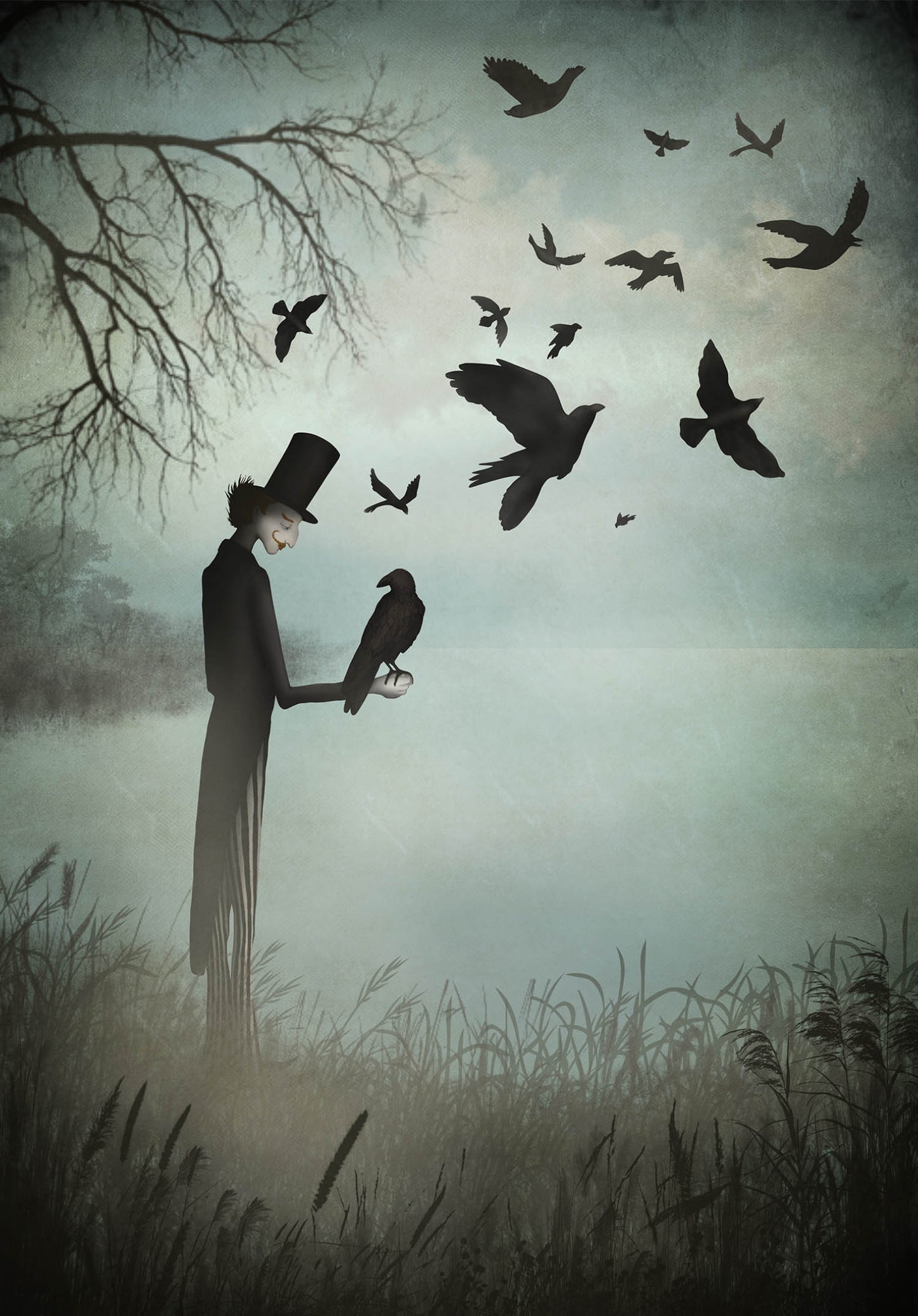 The magician and his crows - Art print