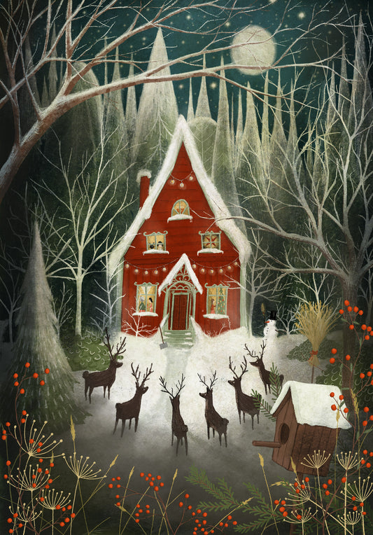 Christmasnight garden - Artprint