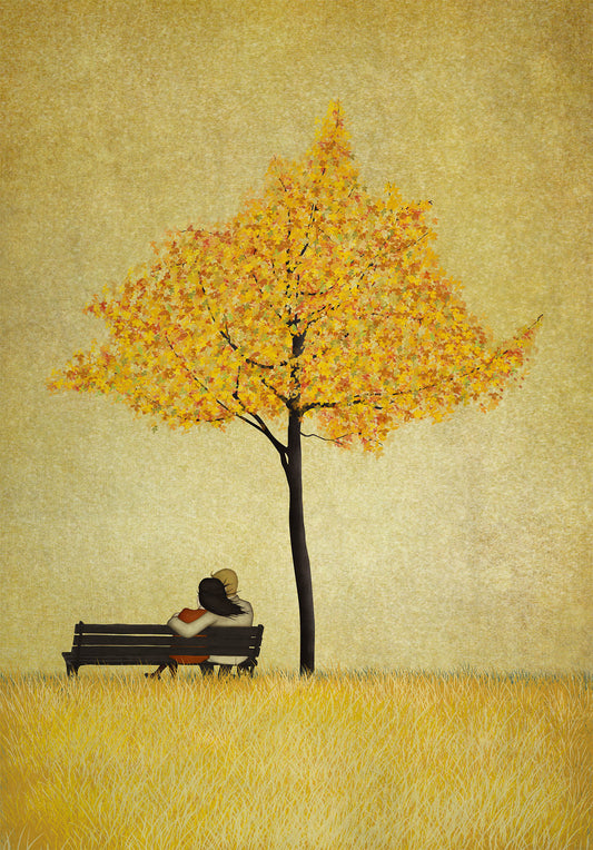 Under the cherry tree - Autumn - Art print