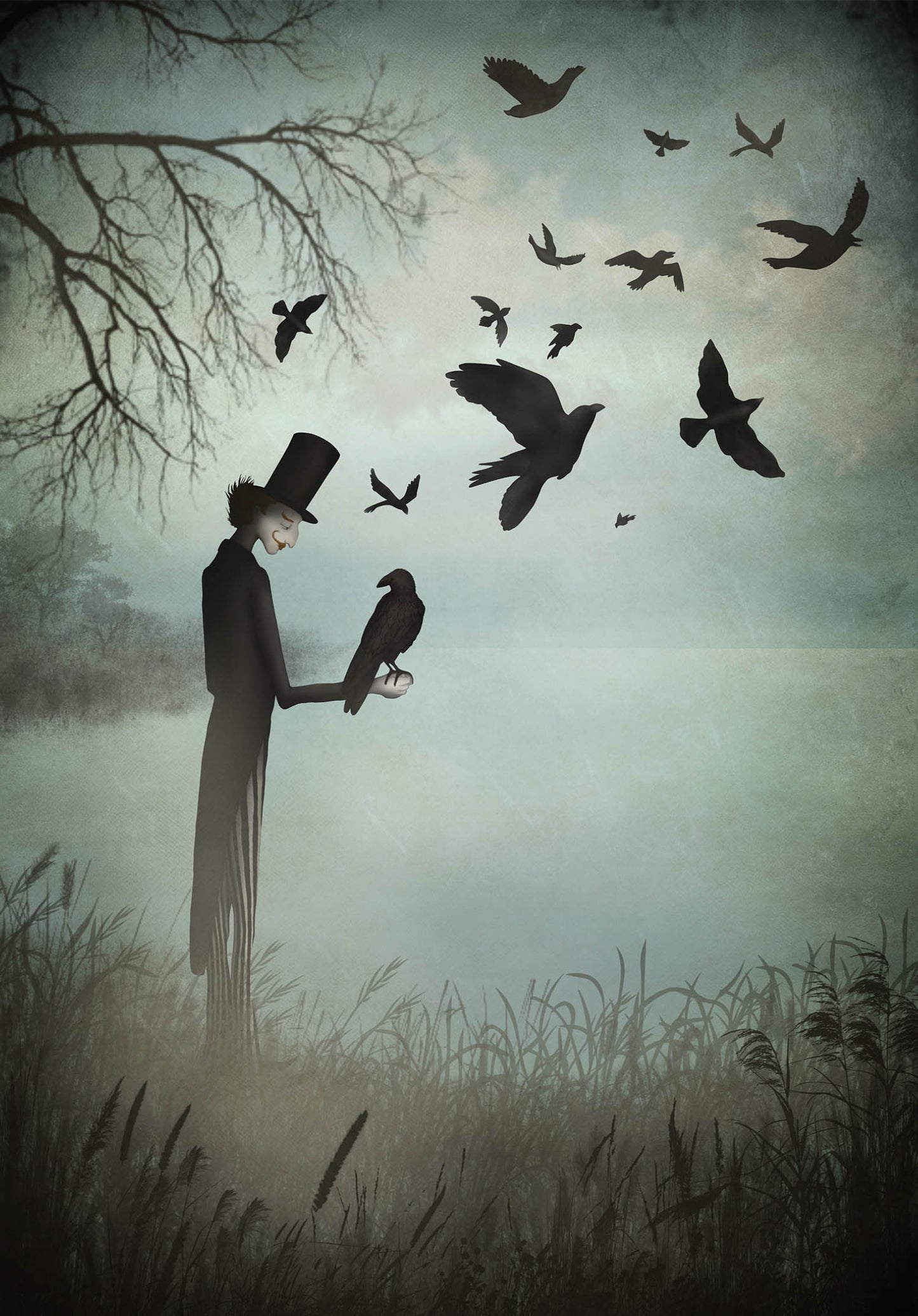 The magician and his crows - Art print
