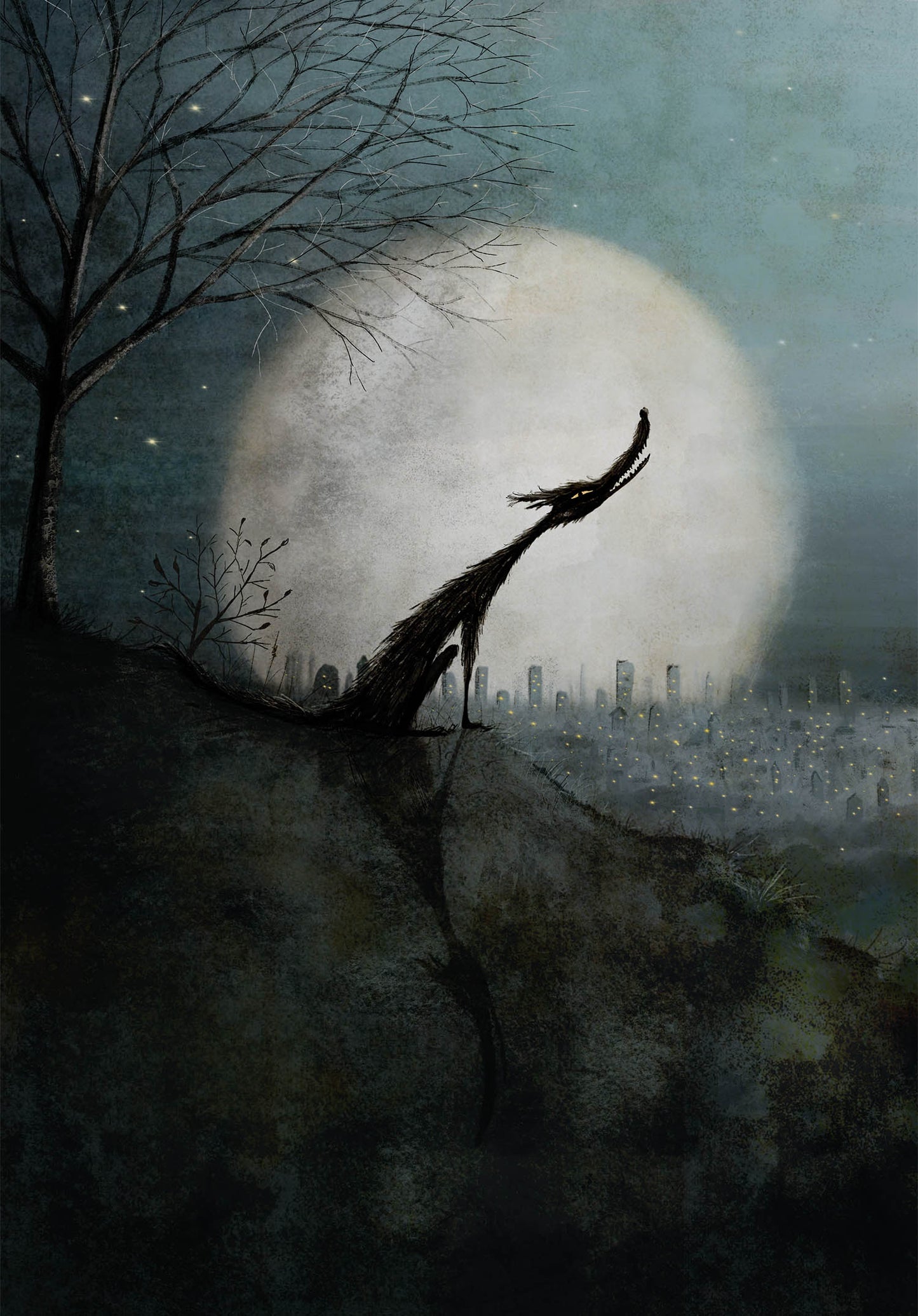 Wolf moon- Art print